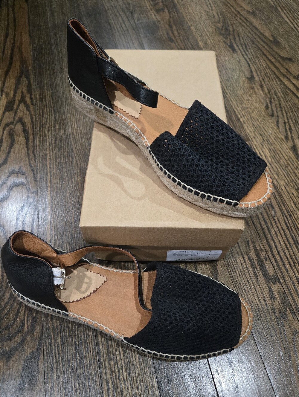NIB Penelope Chilvers Jute Mesh Peep Toe espadrille sandals Size 41